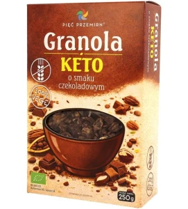 Granola BIO KETO bezglutenowa czekoladowa 250g Pięć Przemian