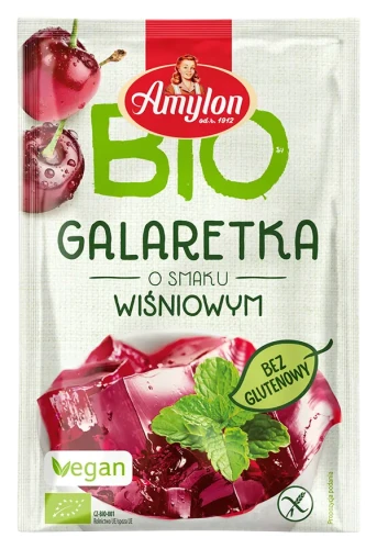 Galaretka bezglutenowa o smaku wiśniowym BIO 40 g Amylon