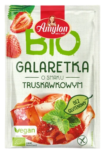 Galaretka bezglutenowa o smaku truskawkowym z agarem BIO 40 g Amylon