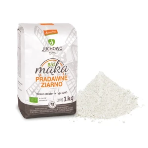 Mąka Pradawne ziarno z pszenicy okrągłoziarnowej Trispa 1050 Demeter BIO 1kg Juchowo Farm