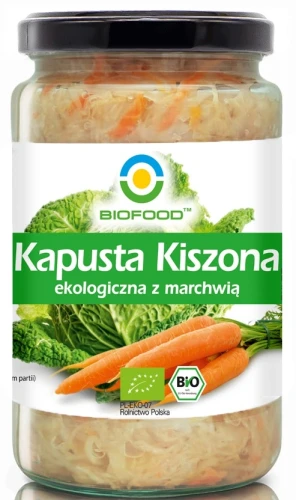 Kapusta kiszona z marchewką bezglutenowa BIO 700 g BioFood