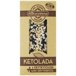 Czekolada Ketolada z migdałami Gorzka 60% z erytrolem 100g Naturavena