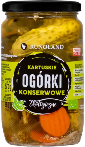 Ogórki konserwowe Kartuskie BIO 670g Runoland
