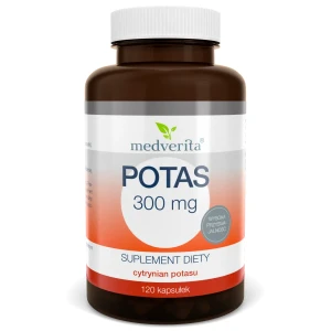 Potas cytrynian 300mg 120 kapsułek/112g Medverita