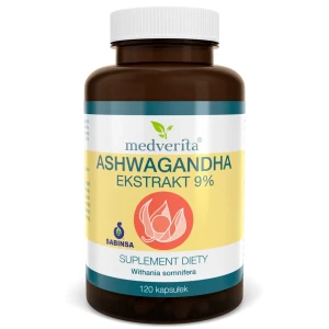  Ashwagandha ekstrakt 9% 500 mg 120 kaps/72g Medverita