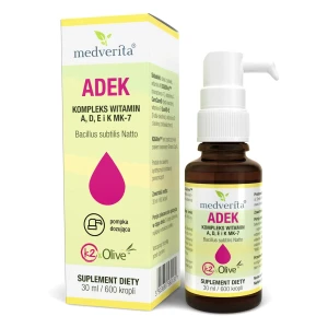 Witamina ADEK w kroplach z beta-karotenem 30ml 600 kropli Medverita