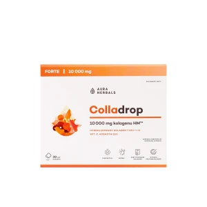 Colladrop forte kolagen morski z witaminą C i koenzymem Q10 30 saszetek Aura Herbals