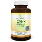 Cynk cytrynian 15mg 180kaps/50,4g Medverita