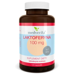 Laktoferyna Wołowa 100 mg (bLF 90%), 120 kaps. Medverita