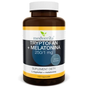Tryptofan + Melatonina 250/1 mg 100 kapsułek/37g Medverita