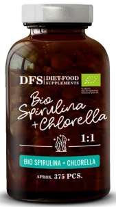 Spirulina + Chlorella 1:1 BIO 375 kaps - 150gx200mg Diet Food