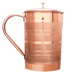 Dzbanek Miedziany STRIPE prążkowany Ayurveda 1,95l Sattva