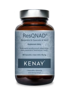 ResQNAD® PREMIUM Kenay – 60 kaps. | Resweratrol + Kwercetyna Fitosomowa + NAD+