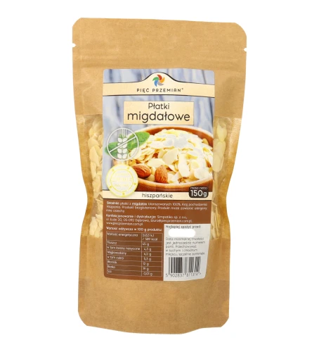 Płatki migdałowe bezglutenowe 150 g Pięć Przemian