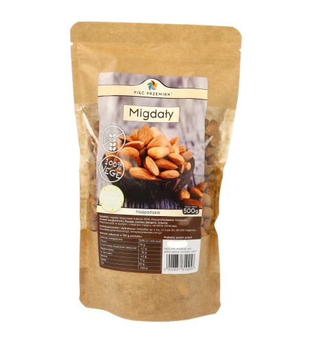Migdały łuskane bezglutenowe 500 g Pięć Przemian