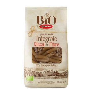 Makaron pełnoziarnisty semolinowy rurka mezze penne rigate BIO 500 g GRANORO