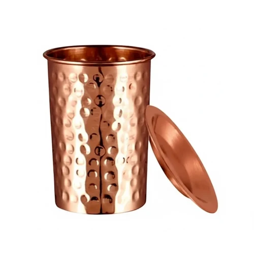 Kubek Miedziany z pokrywką Hammer młodkowany 350ml Sattva
