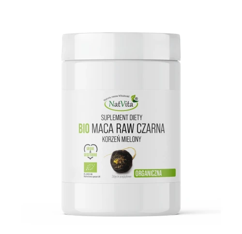 Maca CZARNA RAW BIO korzeń mielony 250g. Natvita
