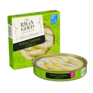 Brisling (sardynka norweska)  w oliwie z oliwek 120g/84g Riga Gold