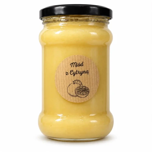 Miód z cytryną liofilizowaną 380g Miody Dworskie