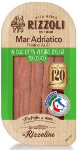 Anchois - filety z sardeli europejskiej w BIO Oliwie extra virgin 40g/22g Rizzoli