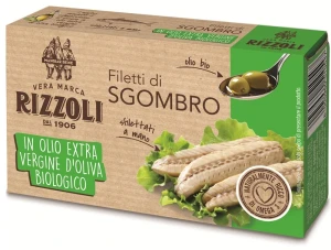 Makrela filety w ekologicznej Oliwie BIO 90g/63g Rizzoli
