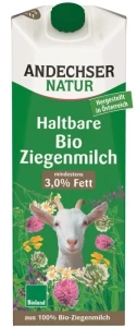 Mleko kozie ekologiczne 3% tłuszczu 1l BIO Andechser Natur