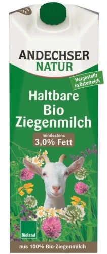 Mleko kozie ekologiczne 3% tłuszczu 1l BIO Andechser Natur