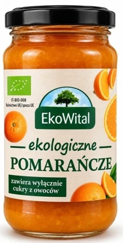 Dżemik Pomarańcze ekologiczna bez dodatku cukru BIO 250g
