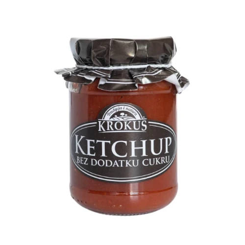 Ketchup bez dodatku cukru bezglutenowy 180g Krokus