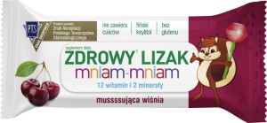 Zdrowy lizak wiśnia bez cukru