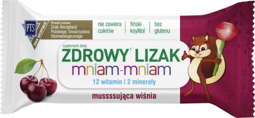 Zdrowy lizak wiśnia bez cukru