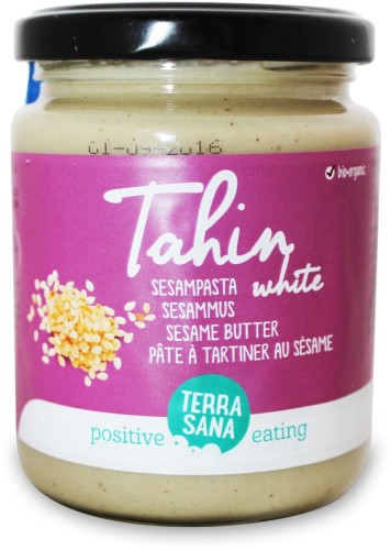 Tahini White pasta z łuskanych prażonych ziaren sezamu BIO 250g szkło