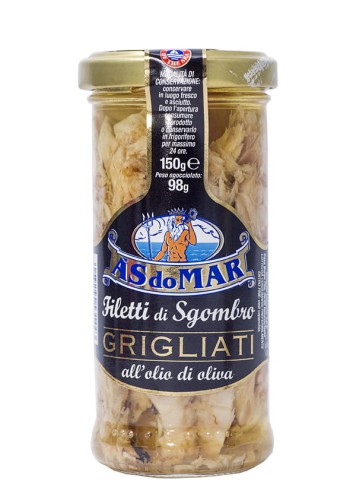 Makrela filety grilowane w oliwie z oliwek 150g/98g  AS DO MAR 