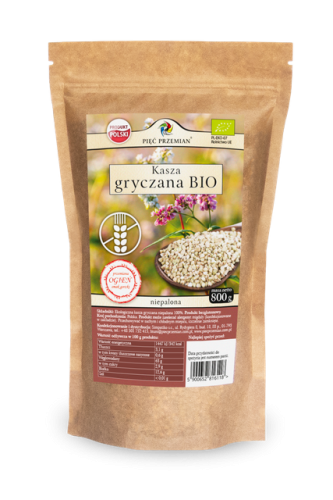 Kasza gryczana bezglutenowa niepalona BIO 800g