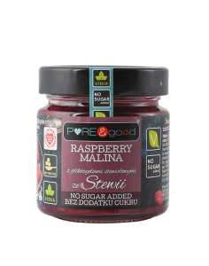 Dżem Mus malina ze stewią bez dodatku cukru Pure&Good 200 g