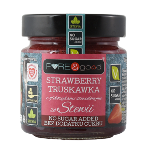 Dżem Mus truskawkowy bez cukru ze stewią 200g - Pure&Good
