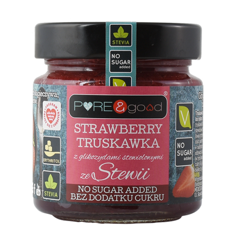 Dżem Mus truskawkowy bez cukru ze stewią 200g - Pure&Good