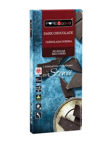 Czekolada gorzka ze stewią Pure&Good 100 g.png