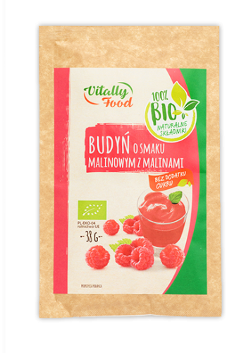 Budyń BIO o smaku malinowym bez cukru BIO Vitally Food 38 g