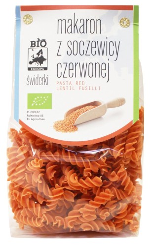 Makaron z czerwonej soczewicy świderki  BIO 250 g.jpg