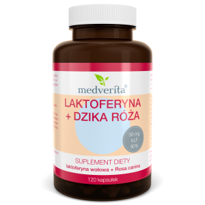Laktoferyna z dziką różą 120 kapsułek/45,6g Medverita