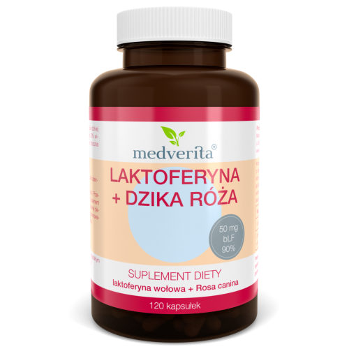 Laktoferyna z dziką różą 120 kapsułek/45,6g Medverita