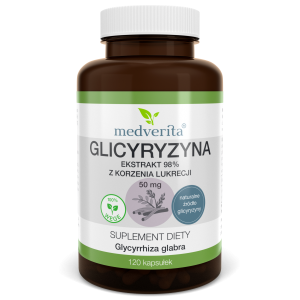 Glicyryzyna 98% 50mg ekstrakt z korzenia lukrecji 120 kapsułek/45,6g Medverita