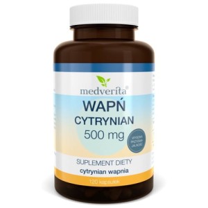 Wapń cytrynian 500mg 120 kapsułek/72g Medverita