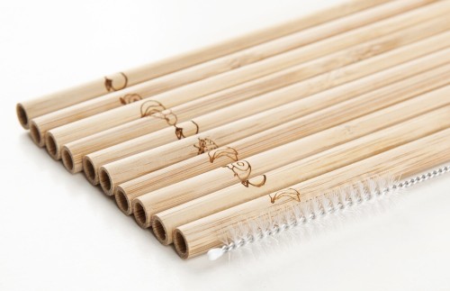 Słomki bambusowe do picia 10 sztuk + czyścik Zuzii