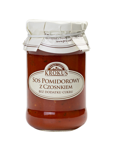 Sos pomidorowy z czosnkiem bez cukru 340g KROKUS