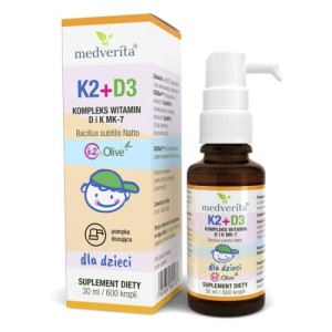 Witamina  K2+D3 dla dzieci 30ml/600 kropli Medverita