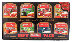 Herbata czarna w zestawie w ośmiu smakach 8 x 10 saszetek IMPRA