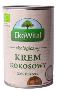 Krem kokosowy 22% tłuszczu (śmietanka kokosowa) BIO 400 ml Eko Wital
